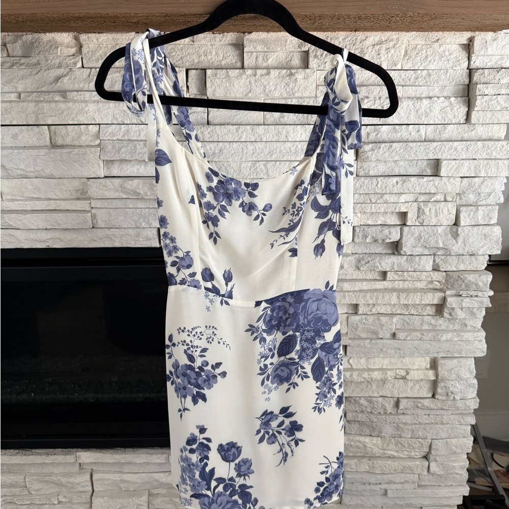Floral Blue and White Dress